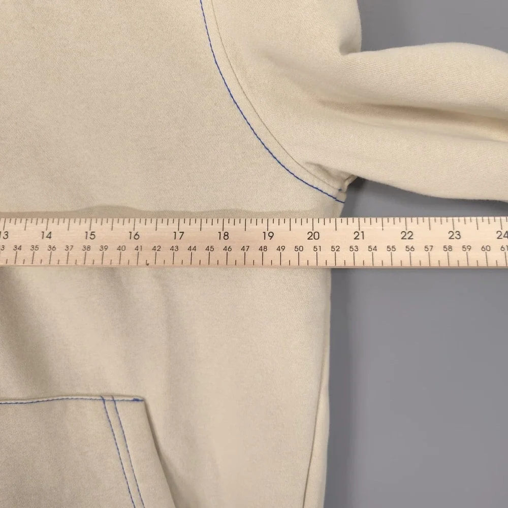 TRUE RELIGION Men's New MEDIUM Full Zip Hoodie Fog Beige Buddha Guitar 701400